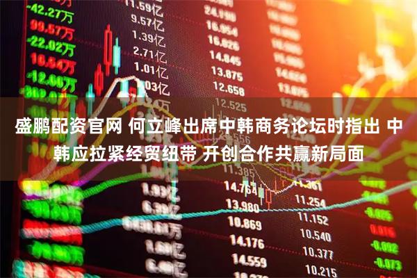 盛鹏配资官网 何立峰出席中韩商务论坛时指出 中韩应拉紧经贸纽带 开创合作共赢新局面
