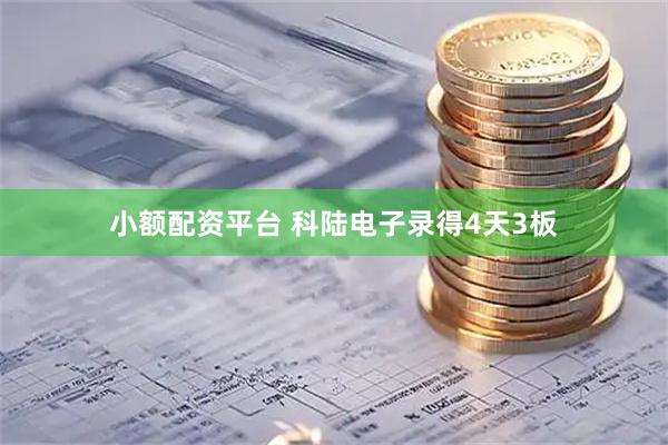小额配资平台 科陆电子录得4天3板